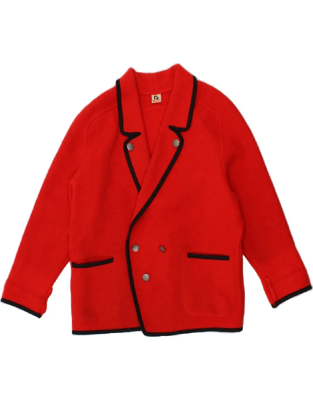 DOLOMITEN Womens Double Breasted Blazer Jacket US 12 Large Red New Wool Belted Jacket Elasticated Jacket Padded Jacket DOLOMITEN Womens Double Breasted Blazer Jacket US 12 Large Red New Wool Belted Jacket Elasticated Jacket Padded Jacket