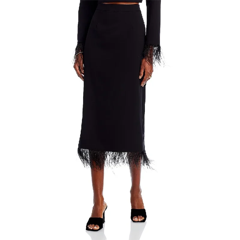 WAYF Womens Embellished  Midi Skirt chiffon skirt lightweight