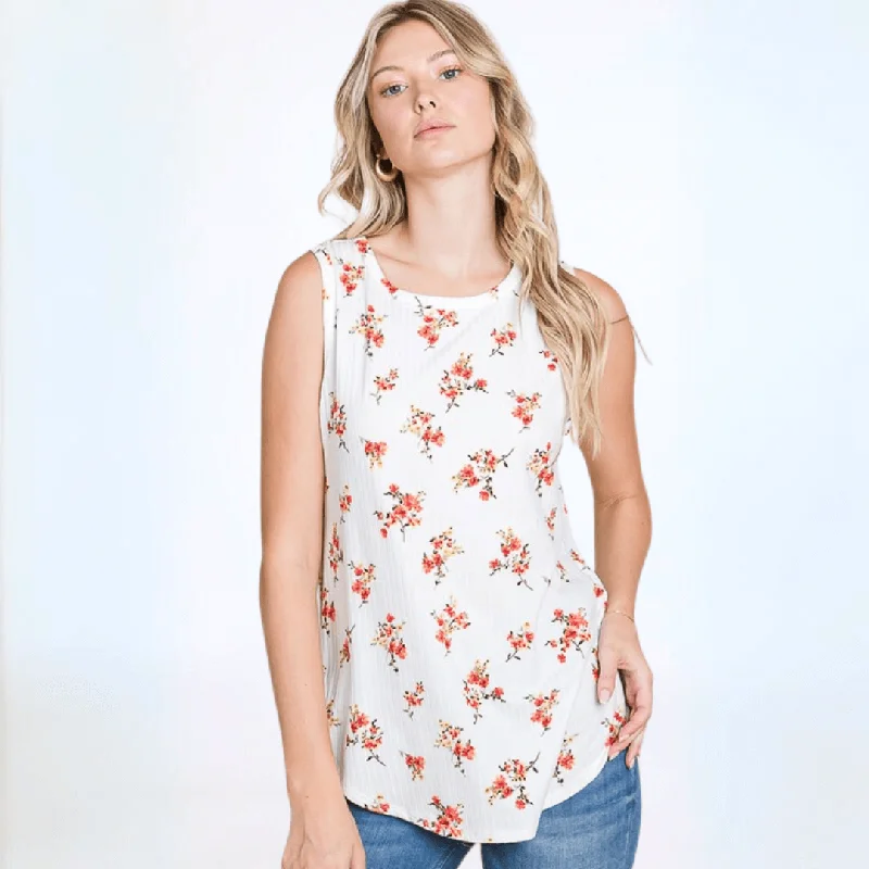 Floral Super Soft Tank Top Made in USA workout tank top