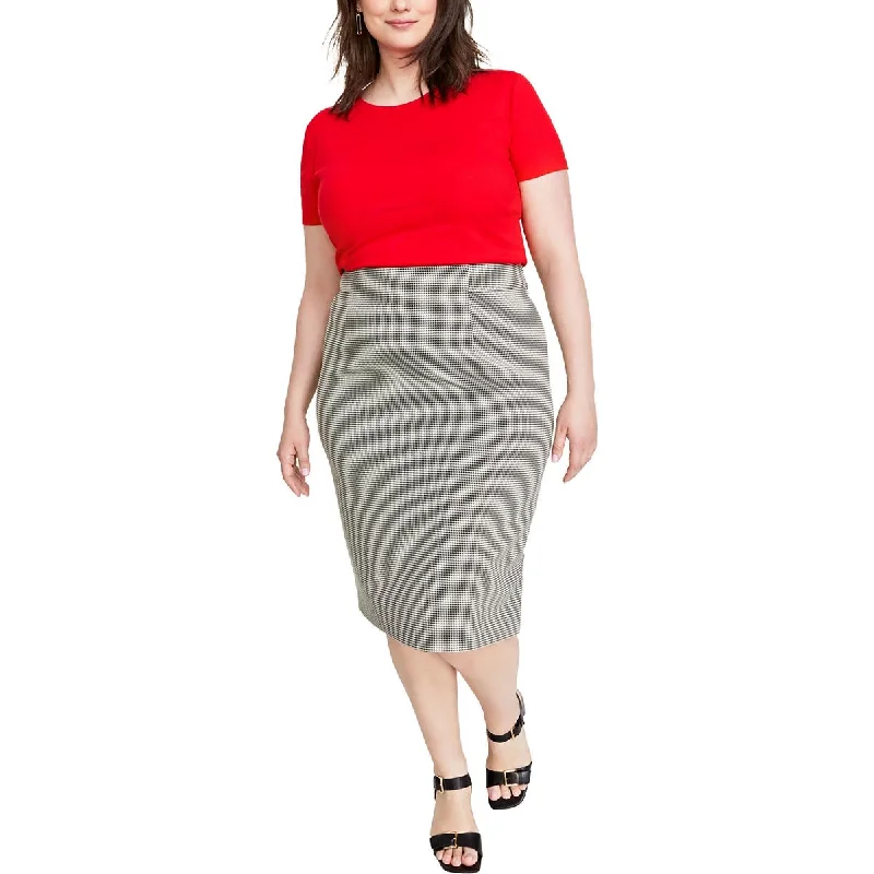On 34th Womens Plus Houndstooth Workwear Midi Skirt corduroy skirt cozy