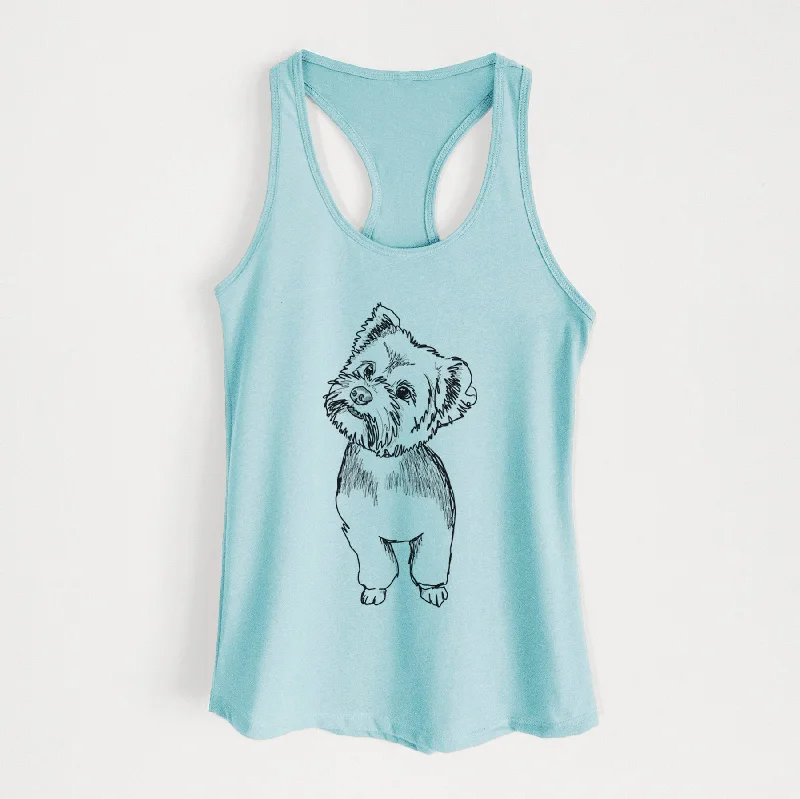 Doodled Margie Mae the Yorkshire Terrier - Women's Racerback Tanktop stylish tank top