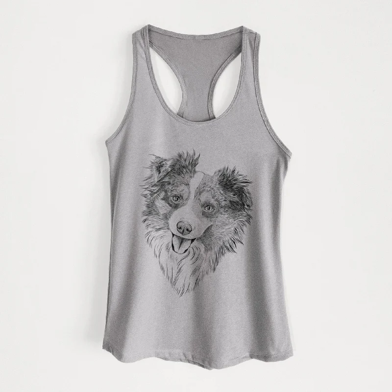 Doc the Mini Aussie - Women's Racerback Tanktop strappy tank top