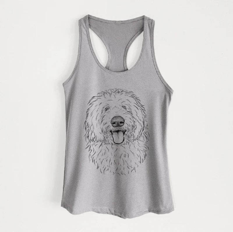Barry the Old English Sheepdog - Women's Racerback Tanktop fashionable tank top