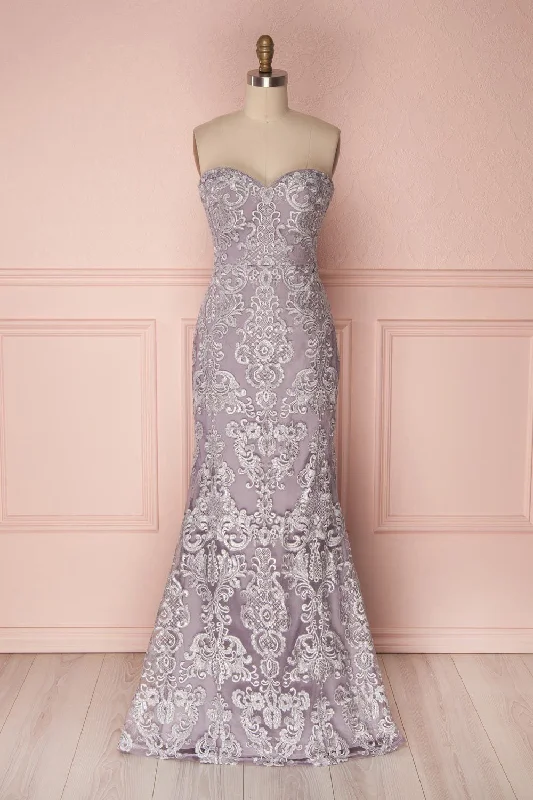 Auregane Fog | Purple Lace Dress