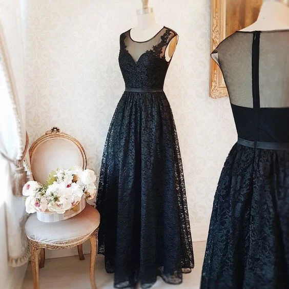 Cheap prom dresses black, lace, a-line, long, O-neck, formal dress, evening dress, prom dress. cg7918 Cheap prom dresses black, lace, a-line, long, O-neck, formal dress, evening dress, prom dress. cg7918