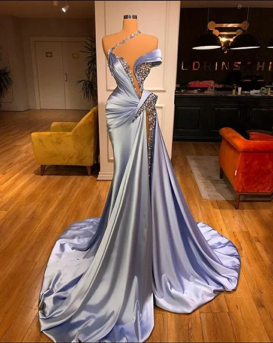 Beaded evening dresses crystals mermaid modest luxury elegant sexy formal evening gown C1207 Beaded evening dresses crystals mermaid modest luxury elegant sexy formal evening gown C1207