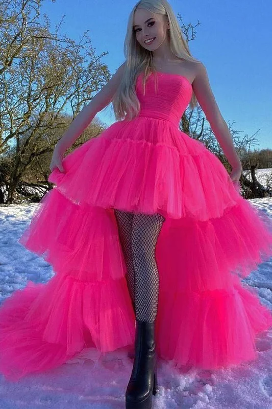 Hot Pink Princess Prom Dress Formal Evening Gowns C342