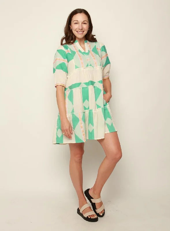 Arise Jacquard Dress-TEAL
