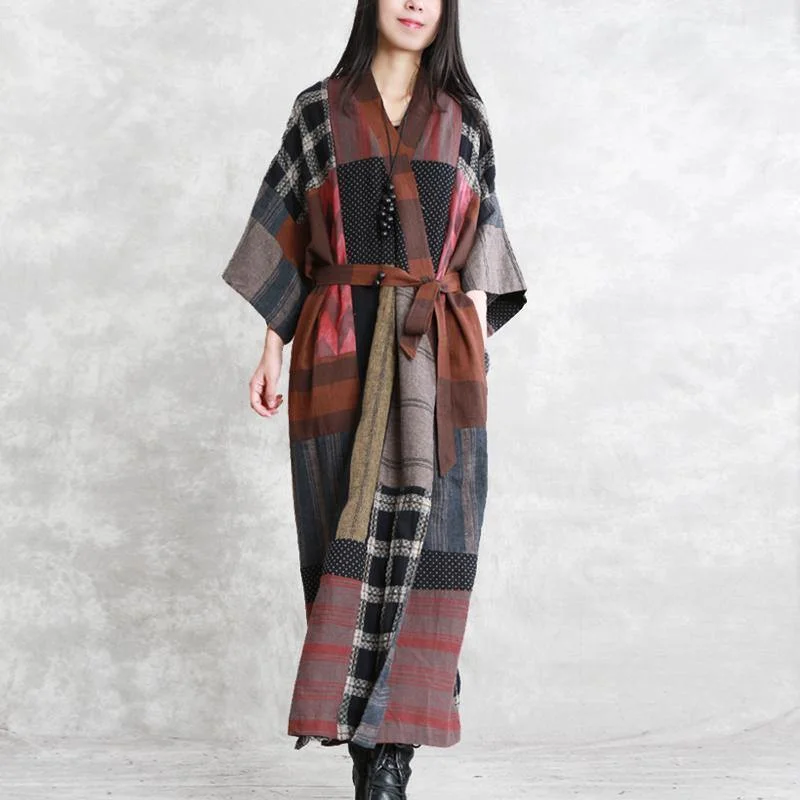 2024 gray autumn linen dress oversize patchwork traveling clothing women long sleeve tie waist autumn dress 2024 gray autumn linen dress oversize patchwork traveling clothing women long sleeve tie waist autumn dress
