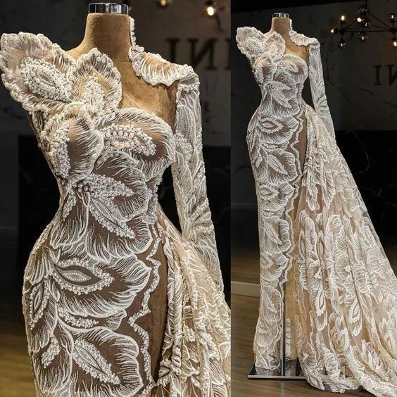 Elegant Long Tulle lace fashion Prom Evening Dress  C1407
