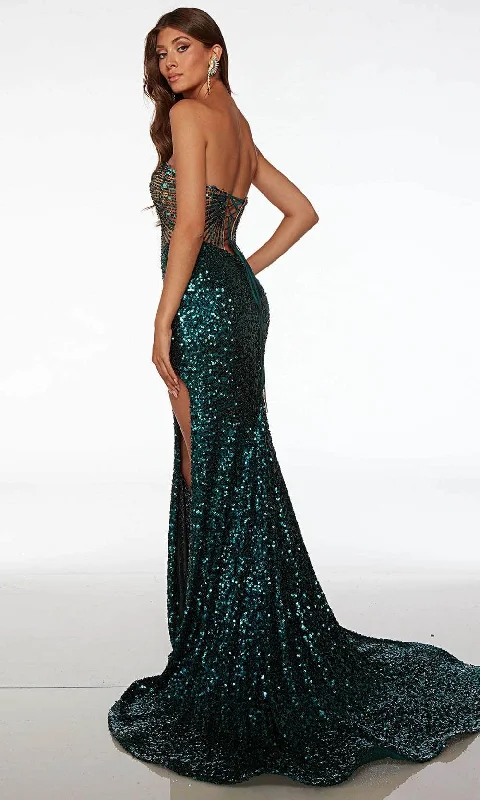 Alyce Paris 61573 - Strapless High Slit Prom Gown
