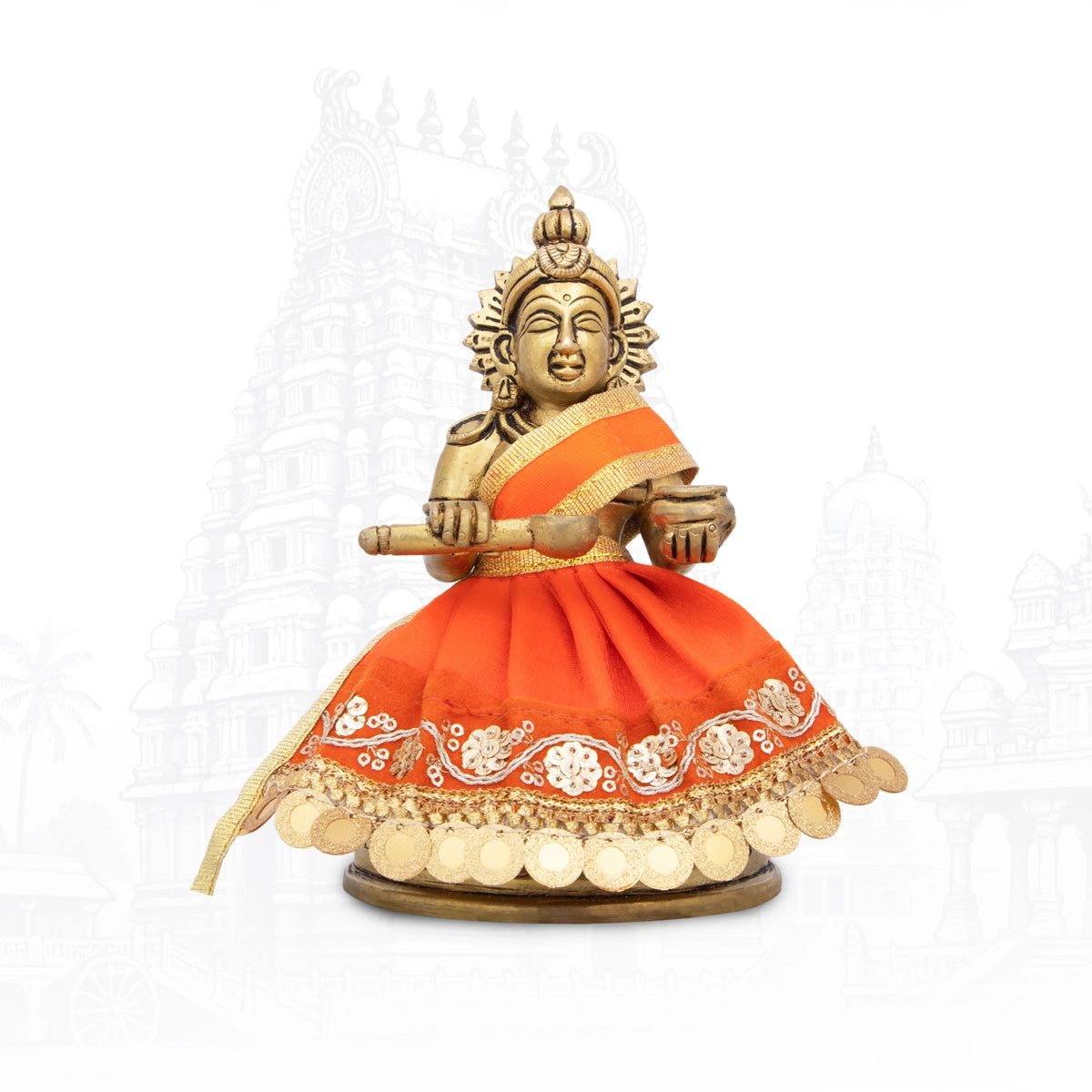 Amman Pavadai - 3 x 6 Inches | Mata Dress/ Devi Vastra/ Golden Border Mata Poshak for Deity/ Assorted Colour