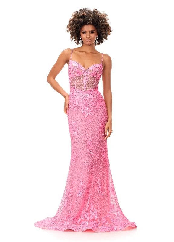 Ashley Lauren 11362 Fully Beaded Spaghetti Strap Prom Dress