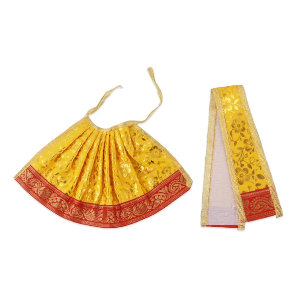 Devi Dress - 6 Inch | Satin Material/ Amman Pavadai/ Mata Dress for Deity/ Assorted Colour and Design