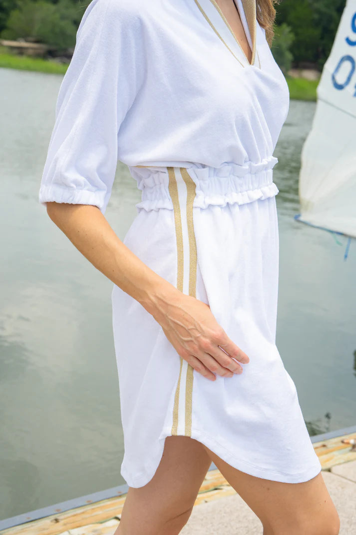 EMILY MCCARTHY Palmer Dress- White Terry