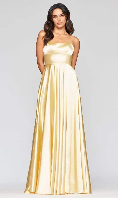 Faviana - S10211 Strappy Open Back Charmeuse A-Line Dress