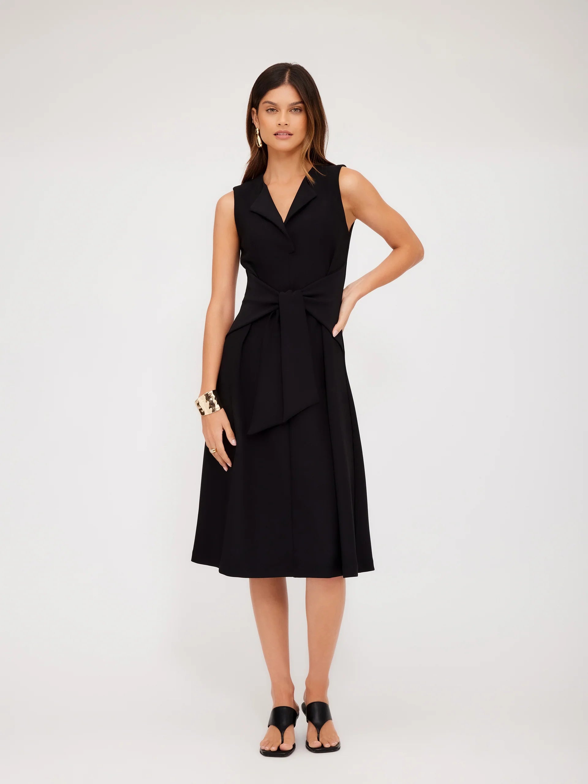 Fifteen Twenty Tie-Front Dress - Black