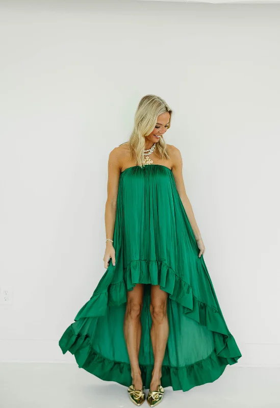 Here We Go High Low Dress - Kelly Green