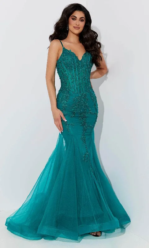 Jasz Couture 7539 - Embroidered Trumpet Prom Dress