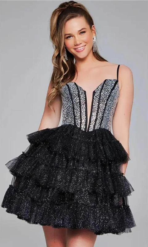 Jovani 42457 - Fitted One-Sleeve Cocktail Dress