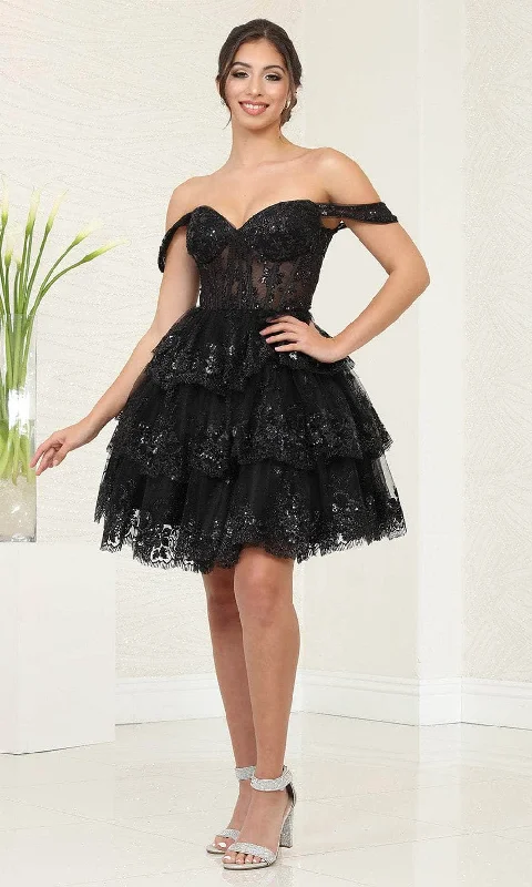 May Queen MQ2094 - Tiered A-Line Cocktail Dress