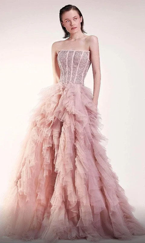 MNM Couture G1409 - Strapless Corset Tiered Evening Gown