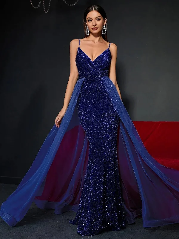 Surplice Neck Mermaid Hem Cami Prom Dress