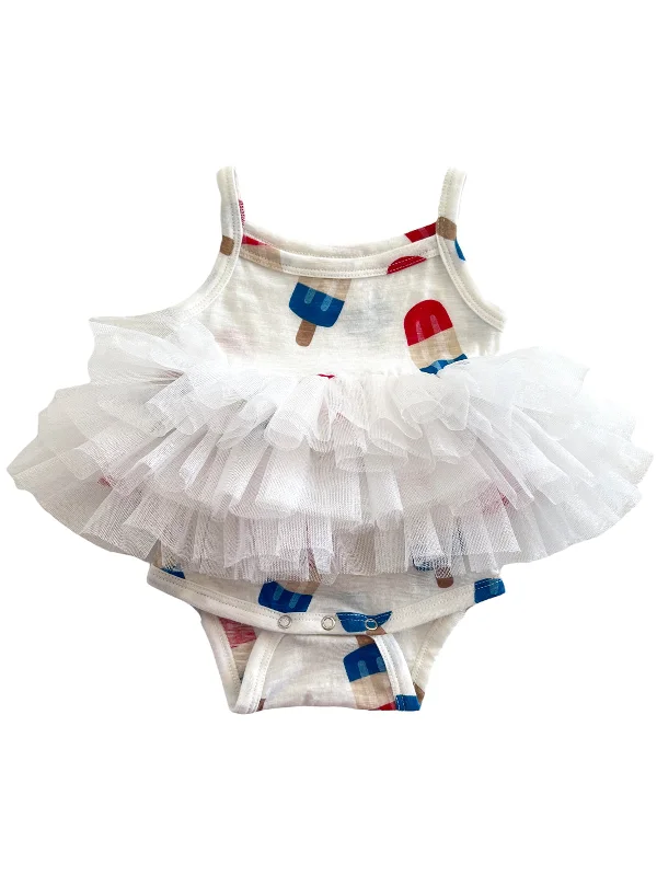 Popsicle / Organic Tutu Bodysuit Fashionable V-Neck Bodysuit