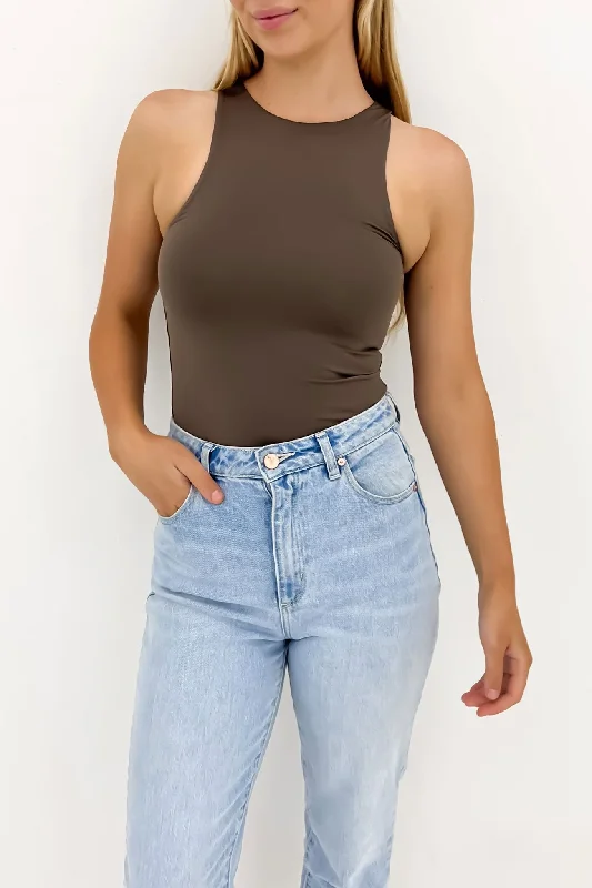 Mimi Bodysuit Brown Comfortable Bodysuit for Layering