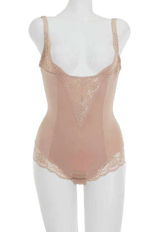 Lace And Mesh Bodysuit Shapewear Fashionable Turtleneck Bodysuit