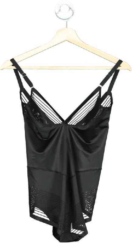 M&S Black Bodysuit UK 8 Elegant Bodysuit with Chiffon