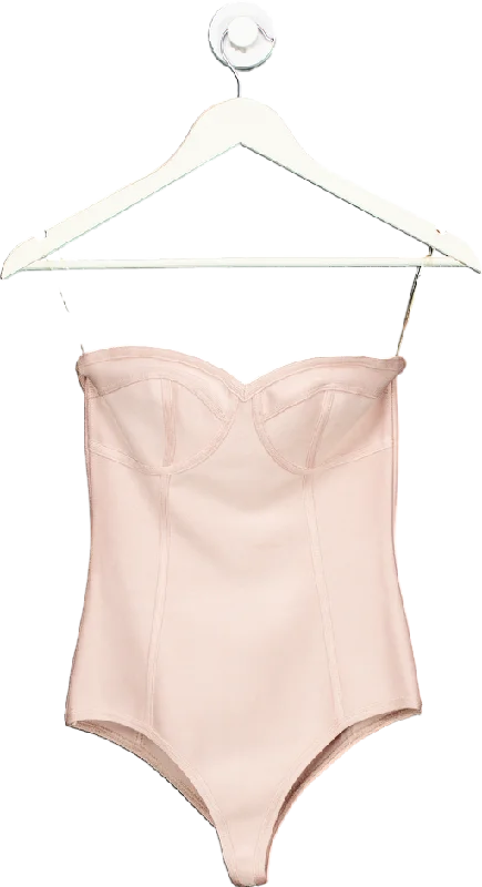 House of CB Blush Lex Bodysuit UK S Cozy Stretch Bodysuit